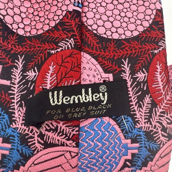 RARE Vintage Wembley Tie Silk Embroidered Christmas Ornaments Holiday Pink Blue - Picture 2 of 5